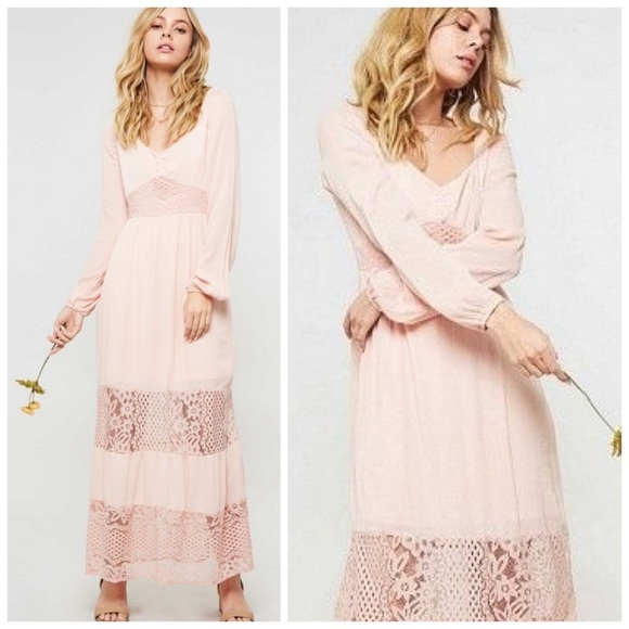 peach boho dress